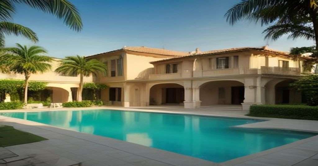A whitewashed Goan villa with a private pool beside a modern gated apartment building, illustrating the choice between villas and apartments in Goa