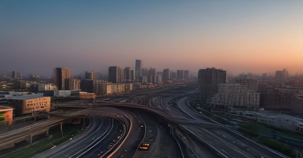 Aerial view of the completed Dwarka Expressway with residential towers along the Gurgaon corridor