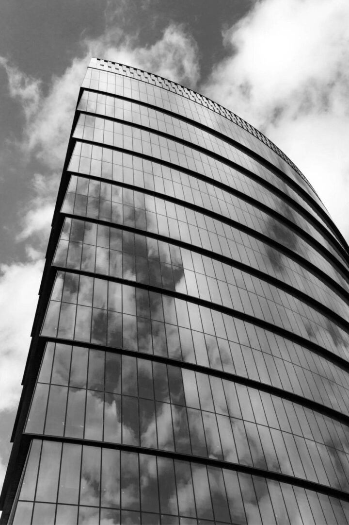 Hospitality development tower, upward view