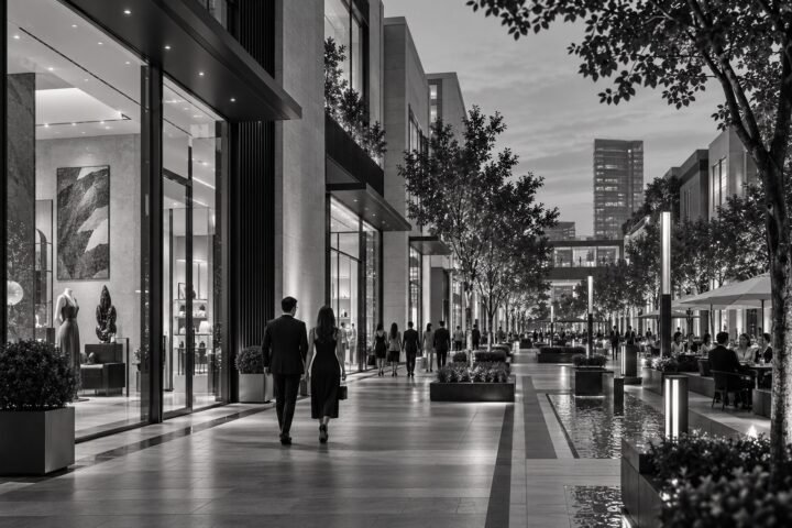 High street retail promenade