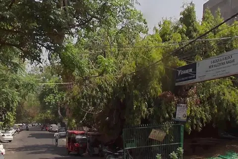 Street view of the residential plot location in New Rajinder Nagar, New Delhi