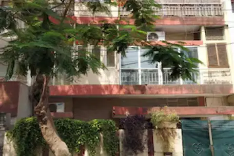 Street-facing view of the residential plot in Safdarjung Enclave, South Delhi